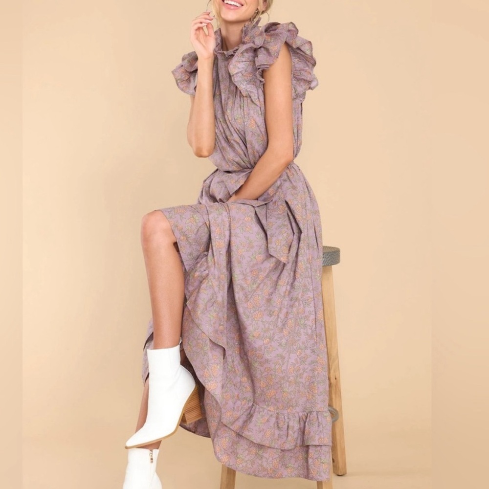 Victoria Dunn Jasmine Deauville Mauve Midi Dress